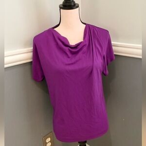 Vintage Dior Cowl Neck Purple Blouse Size 10